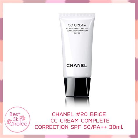 chanel cc cream complete correction spf 30 pa++ 20 beige|chanel tinted moisturizer with sunscreen.